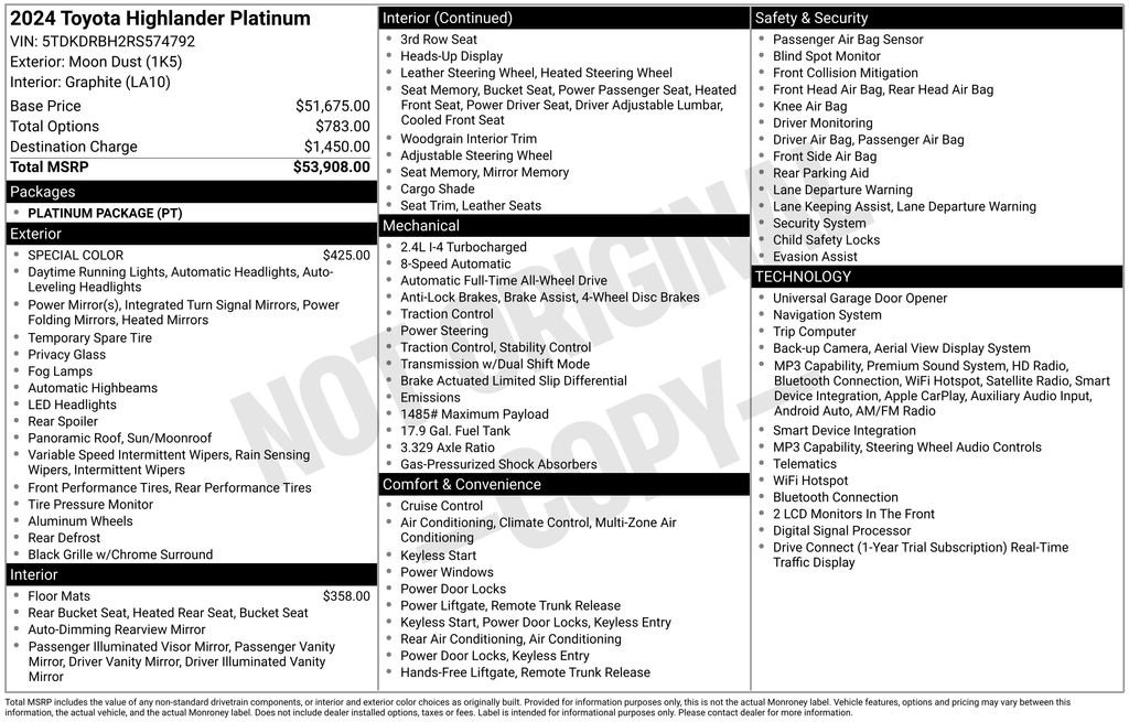 Used 2024 Toyota Highlander Platinum image 36