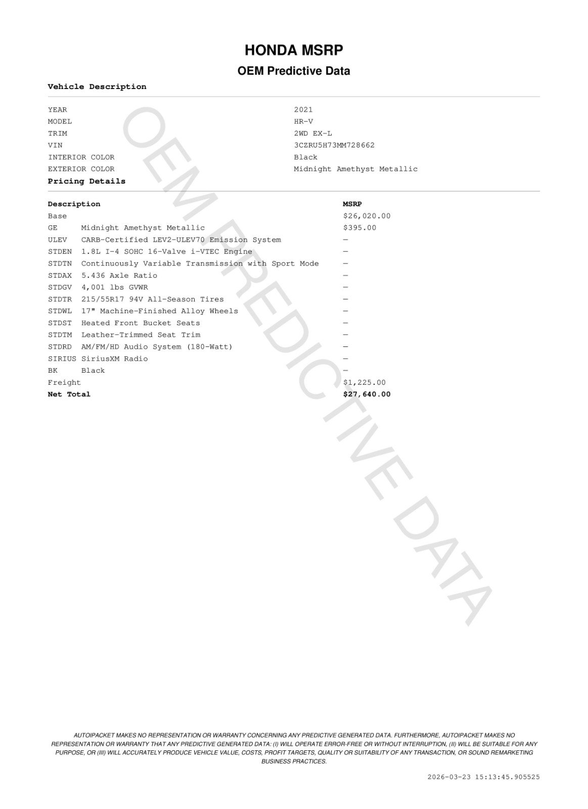 Used 2021 Honda HR-V EX-L image 11