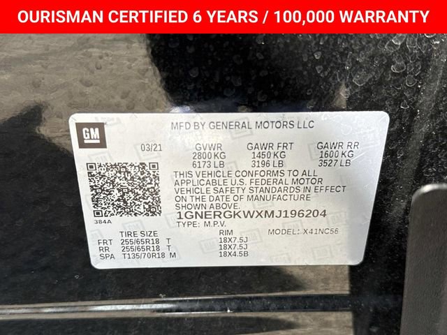 Certified 2021 Chevrolet Traverse LT image 30