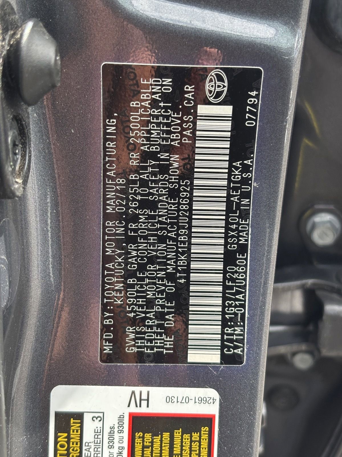 Used 2018 Toyota Avalon XLE Premium w/ Carpet Mat Package image 30