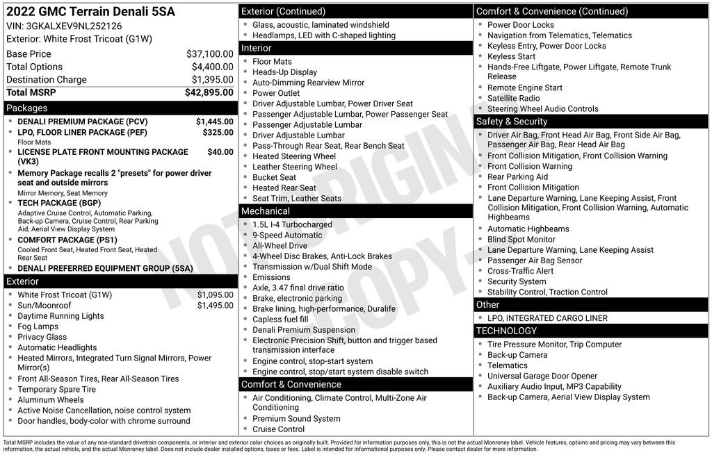 Used 2022 GMC Terrain Denali w/ Denali Premium Package image 2