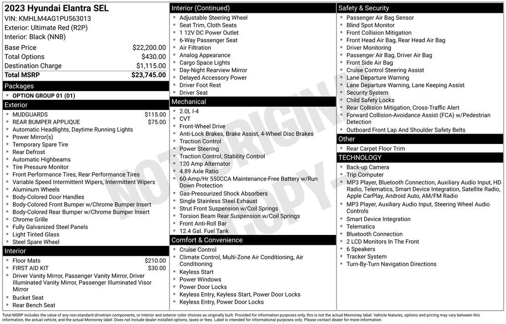 Used 2023 Hyundai Elantra SEL FWD image 3