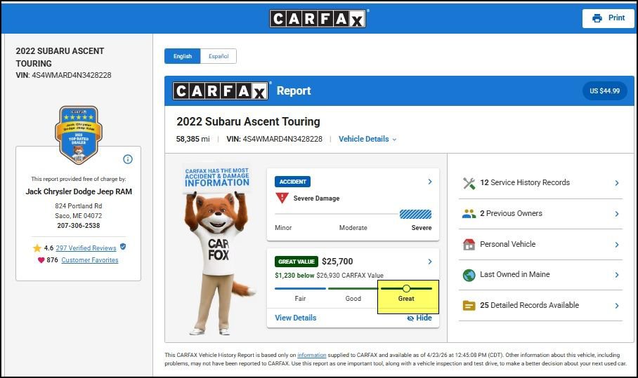 Used 2022 Subaru Ascent Touring AWD/4WD image 11