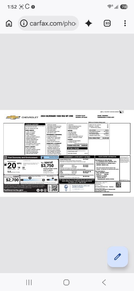 Used 2024 Chevrolet Silverado 1500 W/T w/ Trailering Package RWD image 34