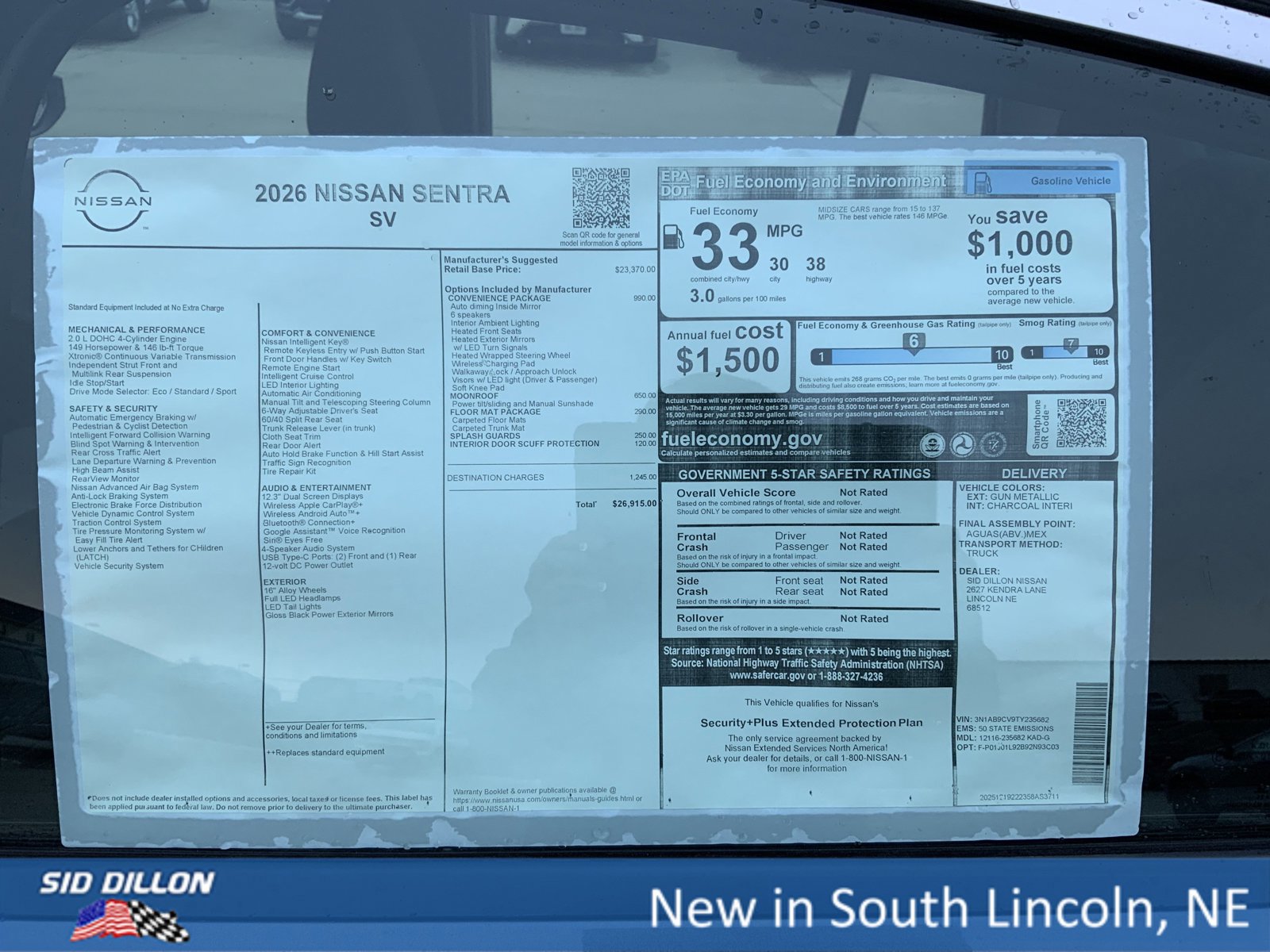 New 2026 Nissan Sentra SV w/ SV Convenience Package image 13