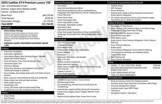 Certified 2025 Cadillac XT4 Premium Luxury image 7