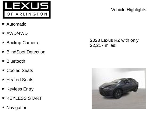 Used 2023 Lexus RZ 450e Premium w/ Technology Package AWD/4WD image 8