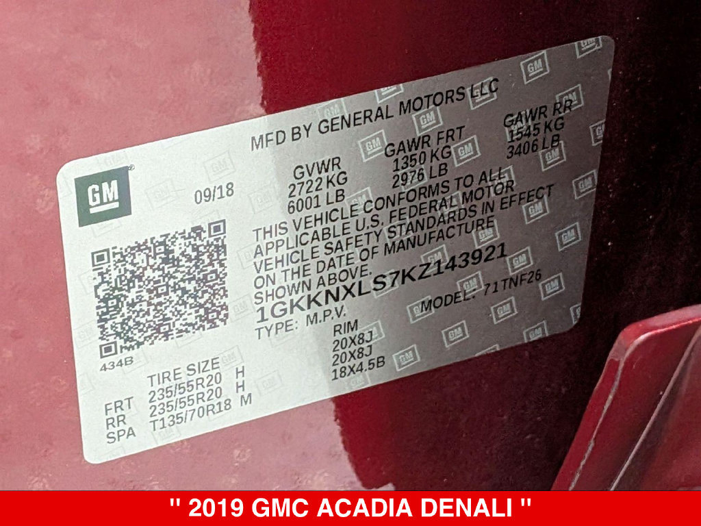 Used 2019 GMC Acadia Denali AWD/4WD image 40