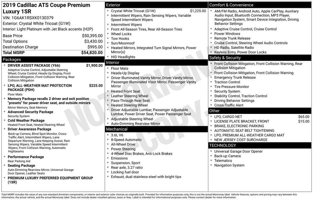 Used 2019 Cadillac ATS Premium Luxury w/ Driver Assist Package image 6