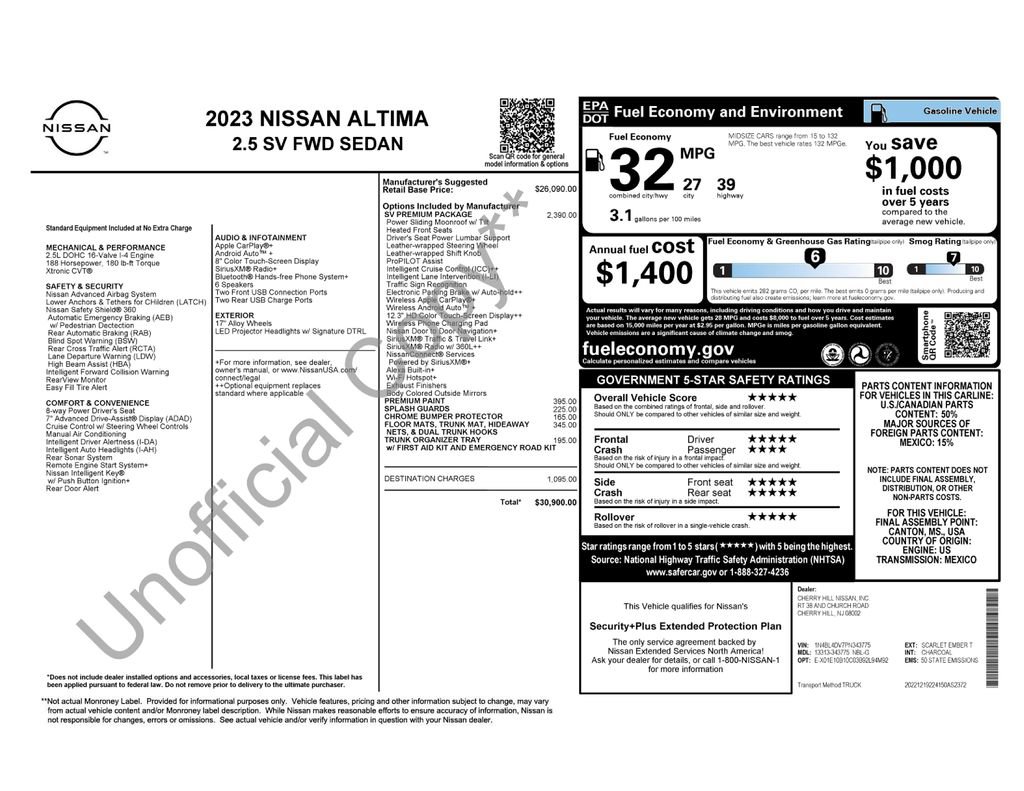 Used 2023 Nissan Altima 2.5 SV w/ SV Premium Package image 17