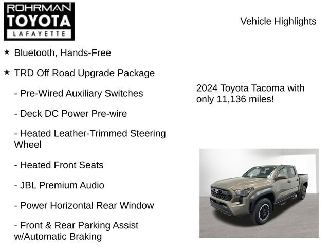 Used 2024 Toyota Tacoma TRD Off-Road w/ TRD Off Road Upgrade Package image 8