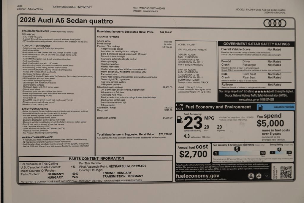 New 2026 Audi A6 Premium Plus image 31