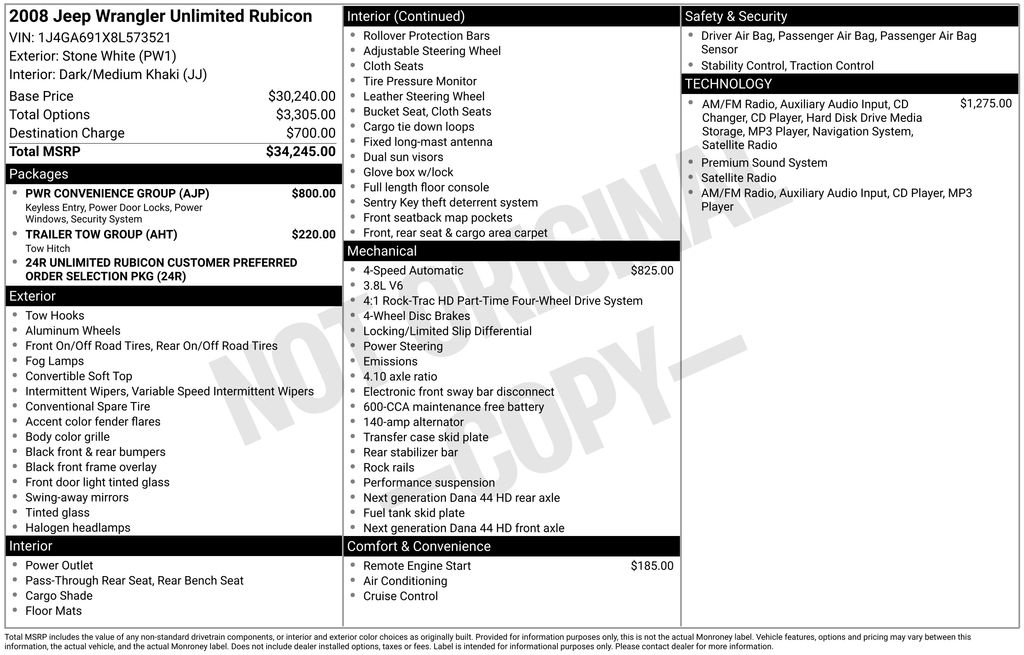 Used 2008 Jeep Wrangler Unlimited Rubicon w/ PWR Convenience Group image 15