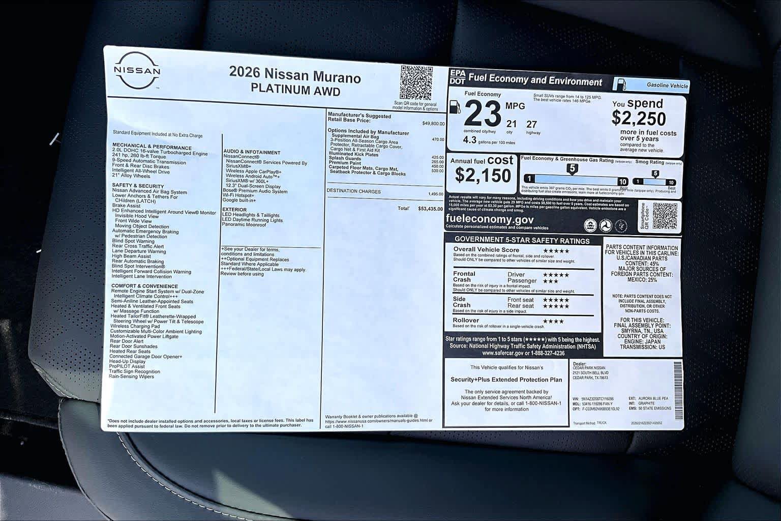 New 2026 Nissan Murano Platinum image 21