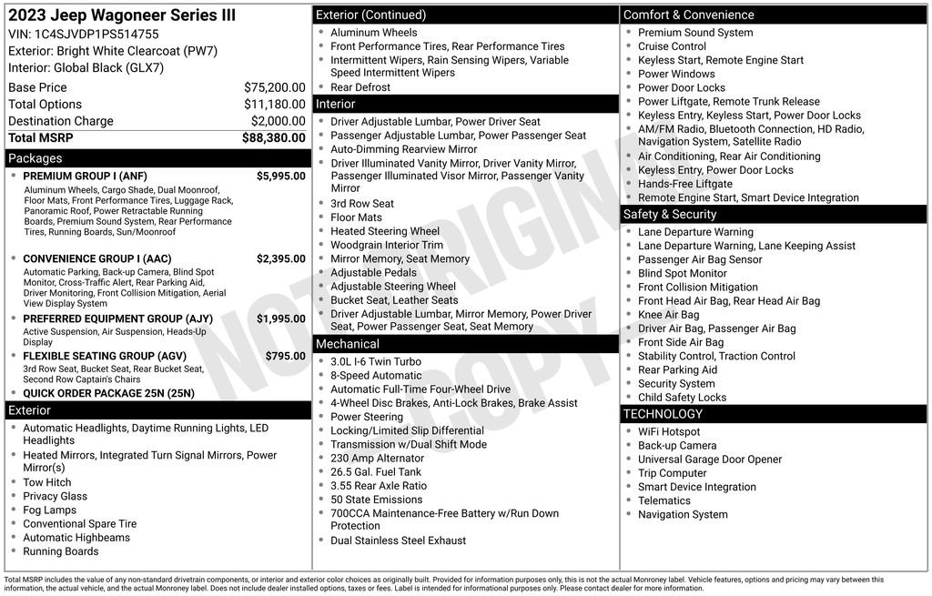 Certified 2023 Jeep Wagoneer Series III w/ Premium Group I AWD/4WD image 45