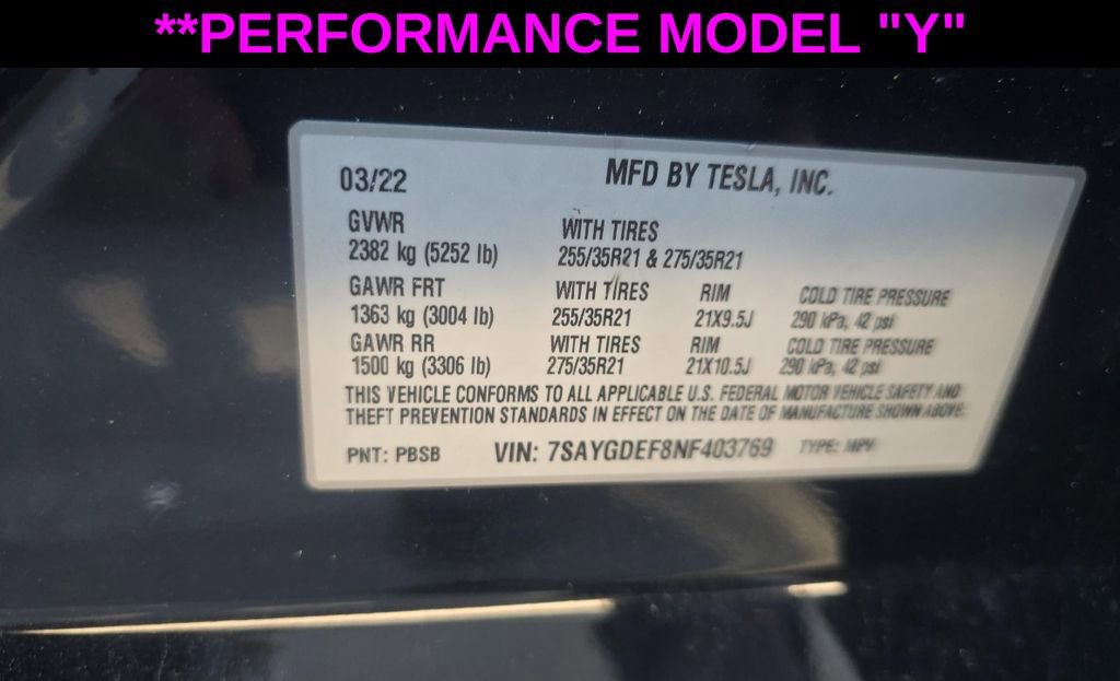 Used 2022 Tesla Model Y Performance image 16