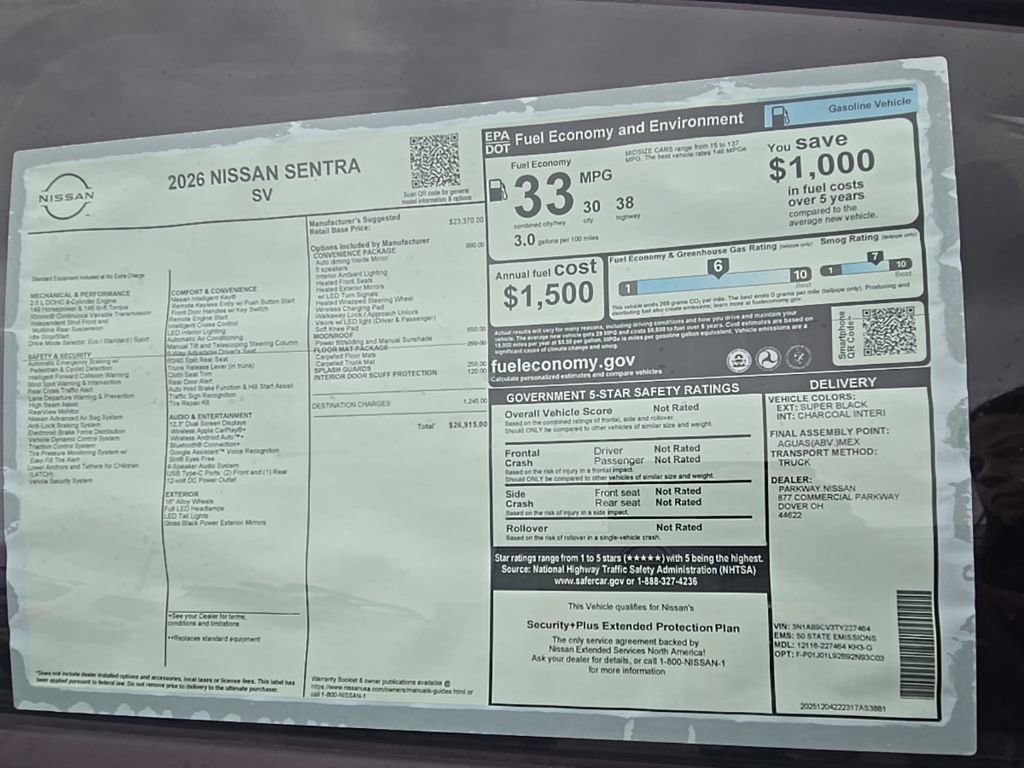 New 2026 Nissan Sentra SV image 30