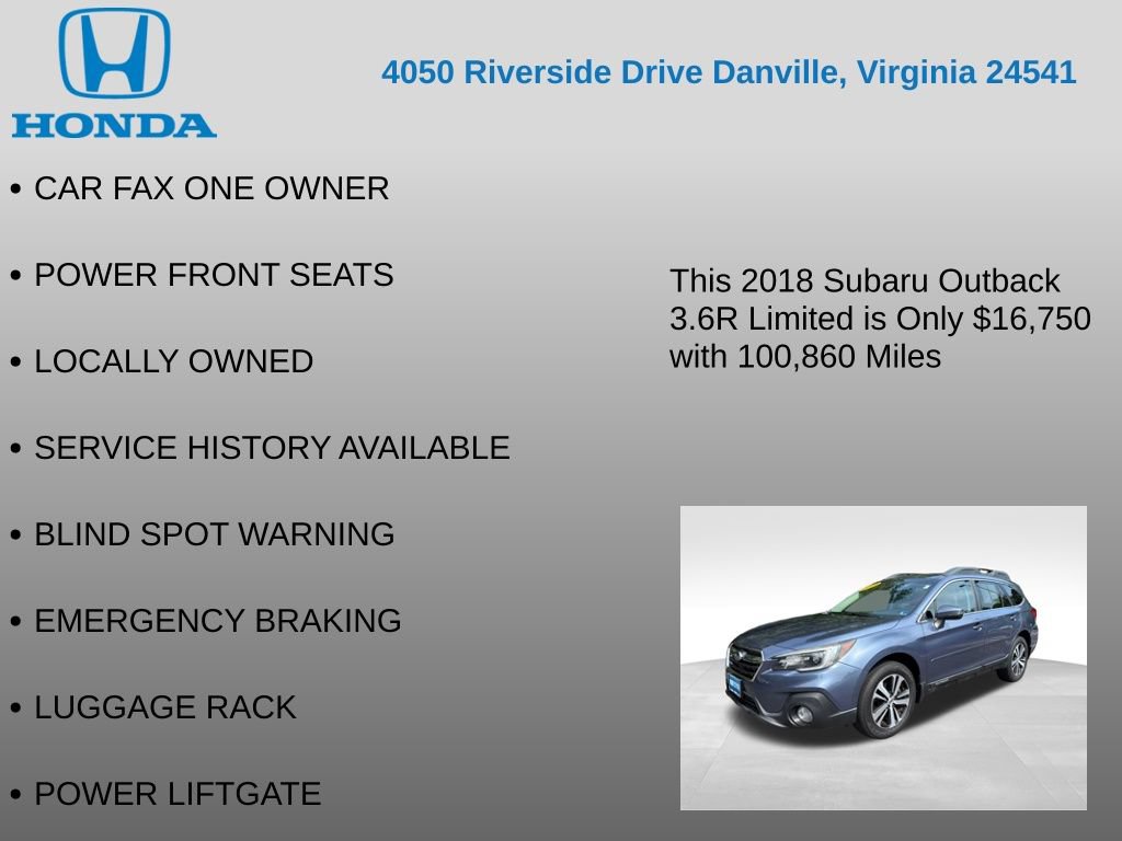 Used 2018 Subaru Outback 3.6R Limited AWD/4WD image 12