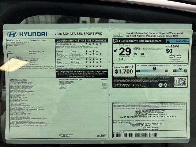 New 2026 Hyundai Sonata SEL image 34