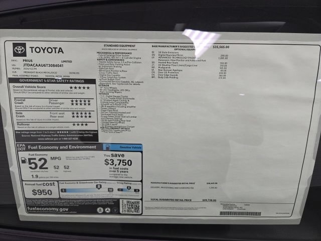 New 2026 Toyota Prius Limited FWD image 7