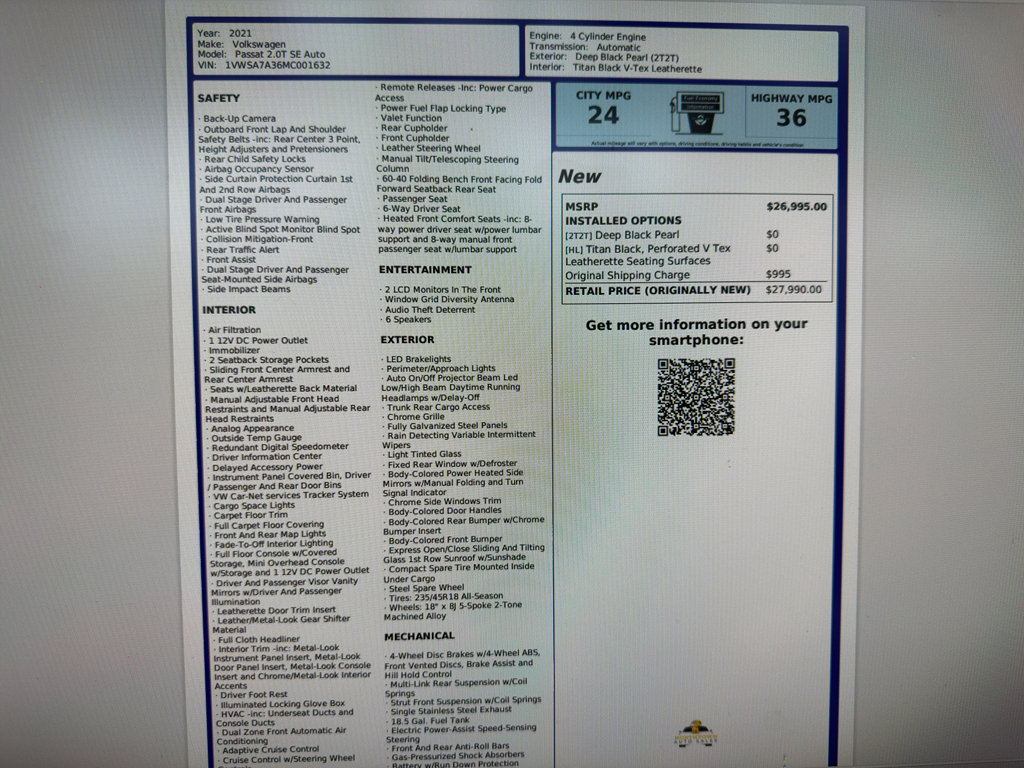 Used 2021 Volkswagen Passat 2.0T SE image 15