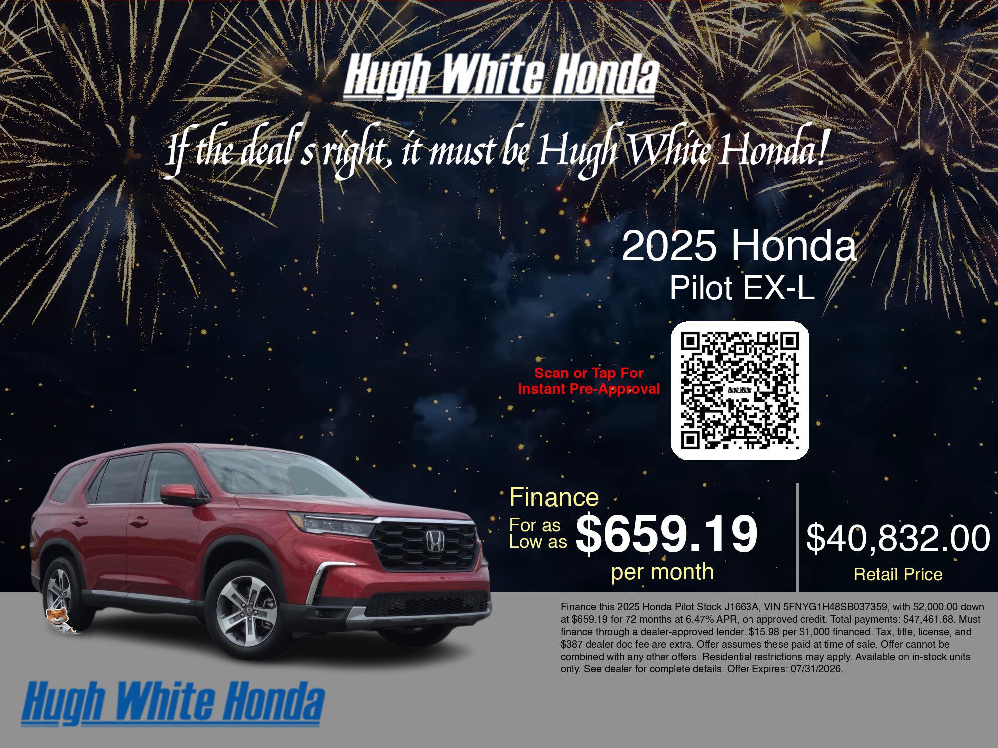 Used 2025 Honda Pilot EX-L image 3