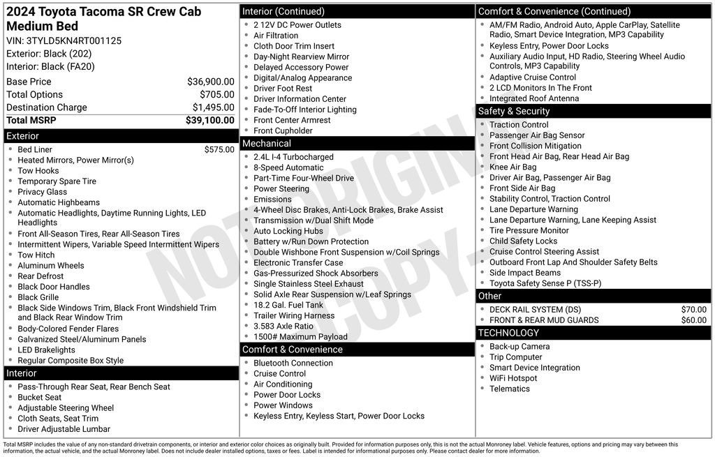 Certified 2024 Toyota Tacoma SR AWD/4WD image 5
