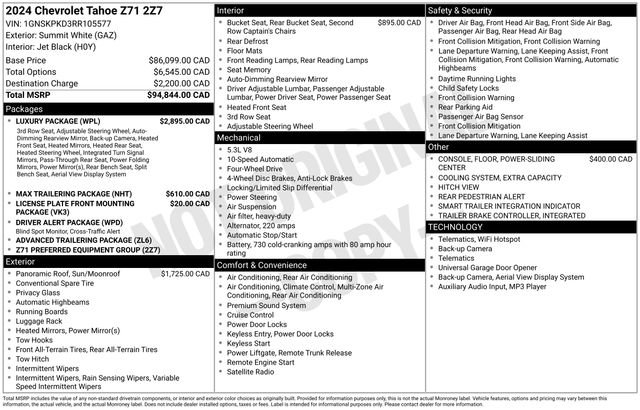 Used 2024 Chevrolet Tahoe Z71 w/ Luxury Package AWD/4WD image 42