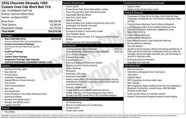 New 2026 Chevrolet Silverado 1500 Custom w/ Rally Edition AWD/4WD image 5