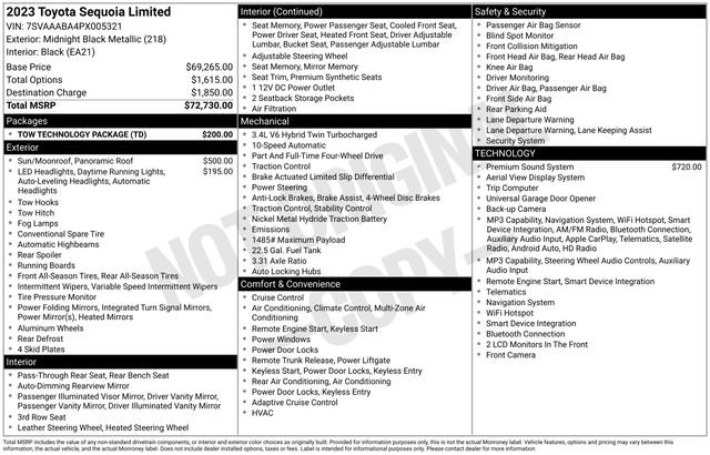 Used 2023 Toyota Sequoia Limited w/ Tow Technology Package AWD/4WD image 5