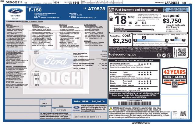 Used 2020 Ford F150 Platinum w/ Equipment Group 701A Luxury image 5