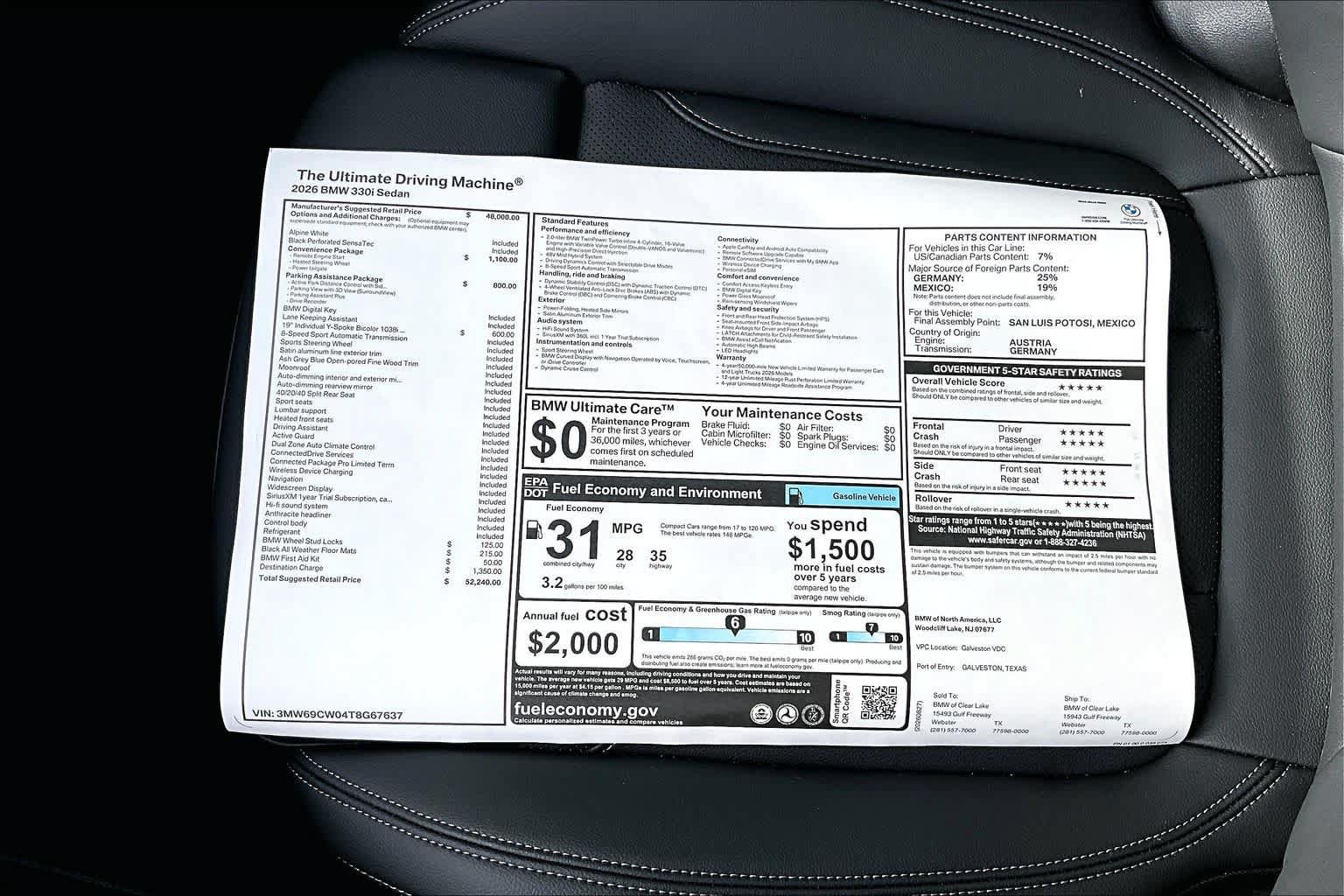 Used 2026 BMW 330i Sedan w/ Convenience Package RWD image 20