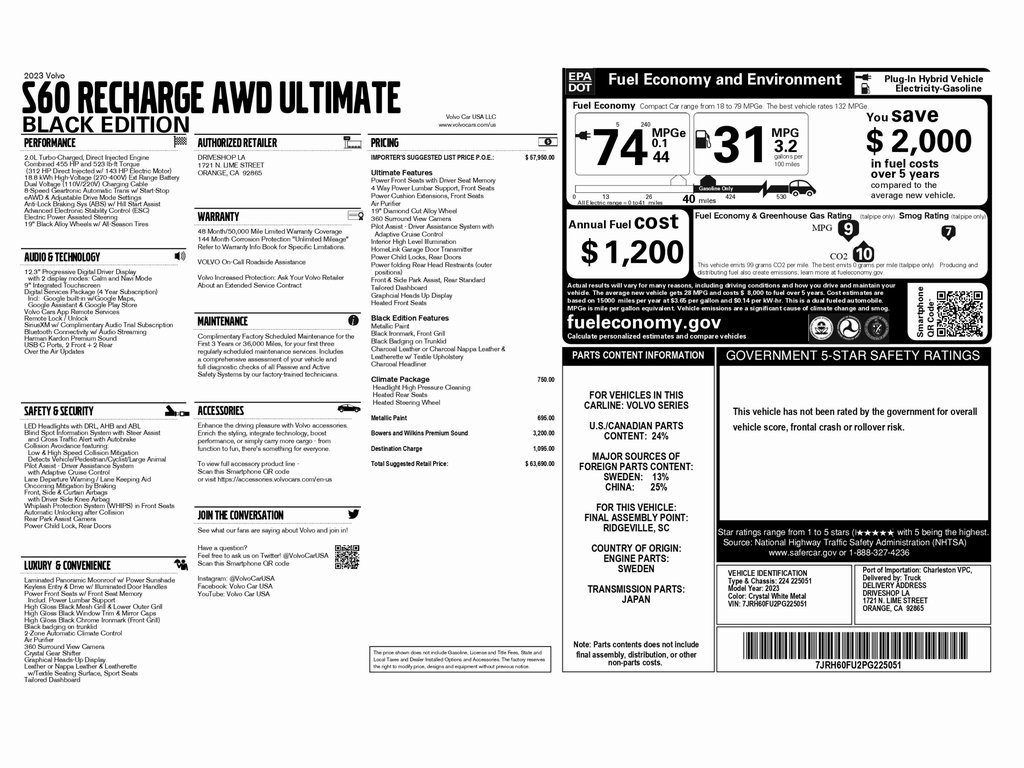 Used 2023 Volvo S60 T8 Ultimate image 2