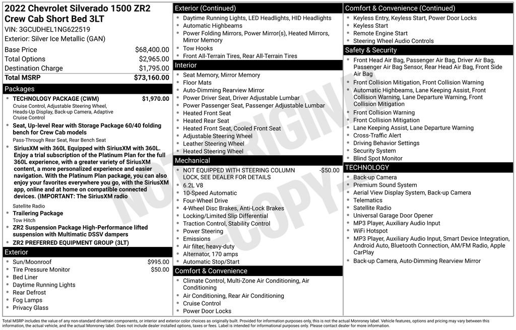 Used 2022 Chevrolet Silverado 1500 ZR2 w/ Technology Package AWD/4WD image 4