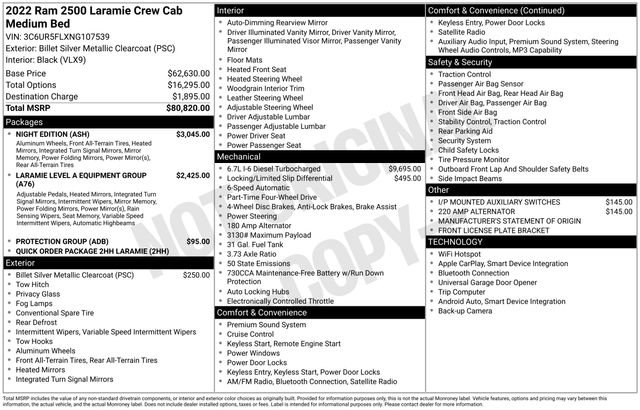 Used 2022 RAM 2500 Laramie w/ Night Edition image 7