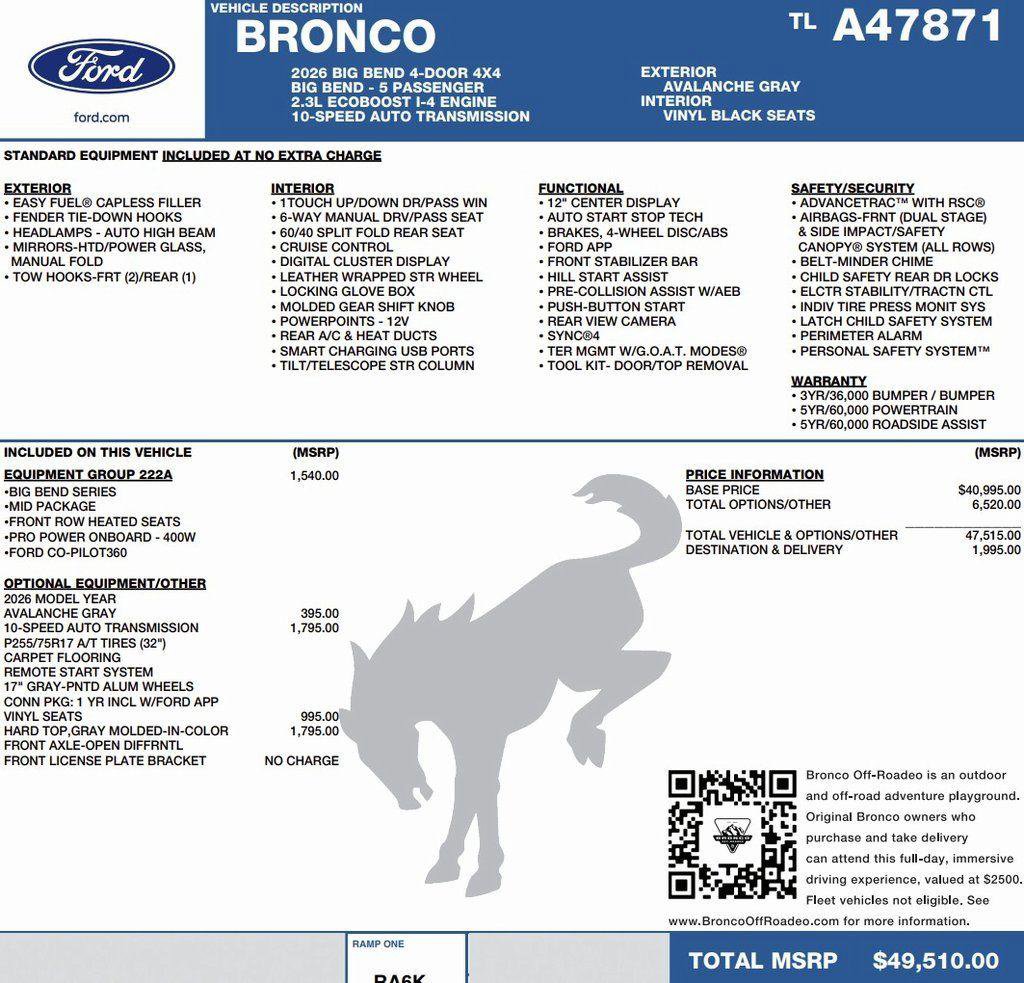 New 2026 Ford Bronco Big Bend image 2