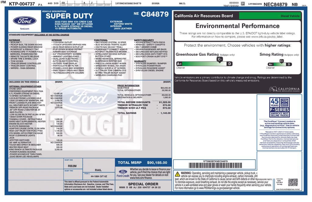 Used 2022 Ford F250 King Ranch w/ Tremor Off-Road Package AWD/4WD image 10