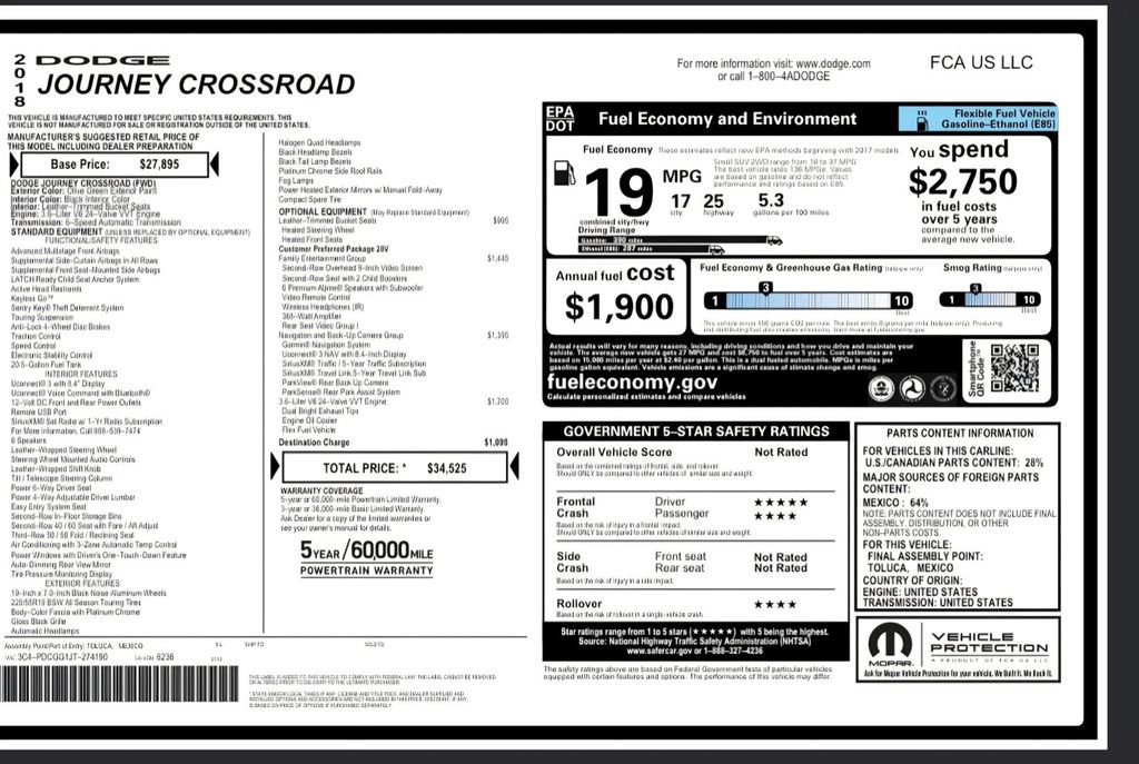 Used 2018 Dodge Journey Crossroad FWD image 2
