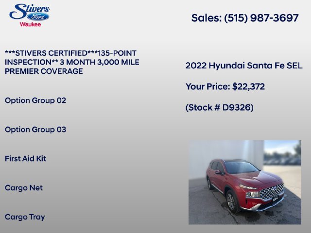 Used 2022 Hyundai Santa Fe SEL w/ Convenience + Premium Package AWD/4WD image 16