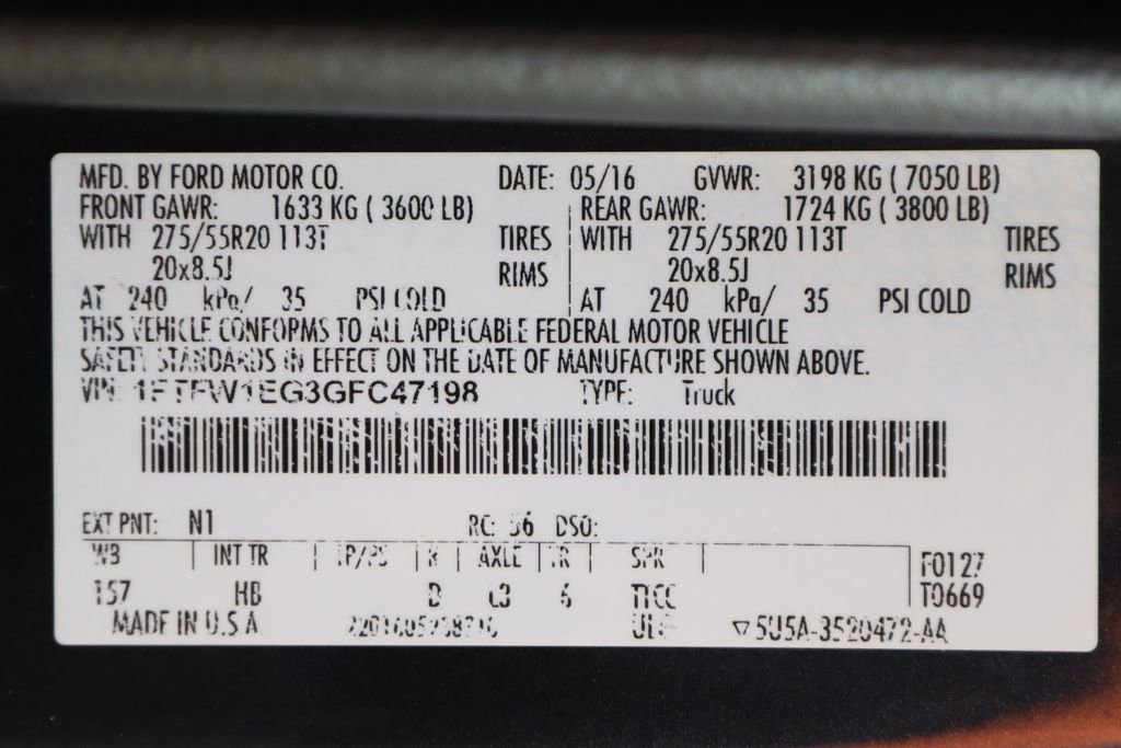 Used 2016 Ford F150 Lariat w/ Equipment Group 501A Mid AWD/4WD image 46
