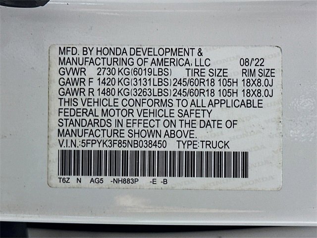 Certified 2022 Honda Ridgeline Black Edition image 33