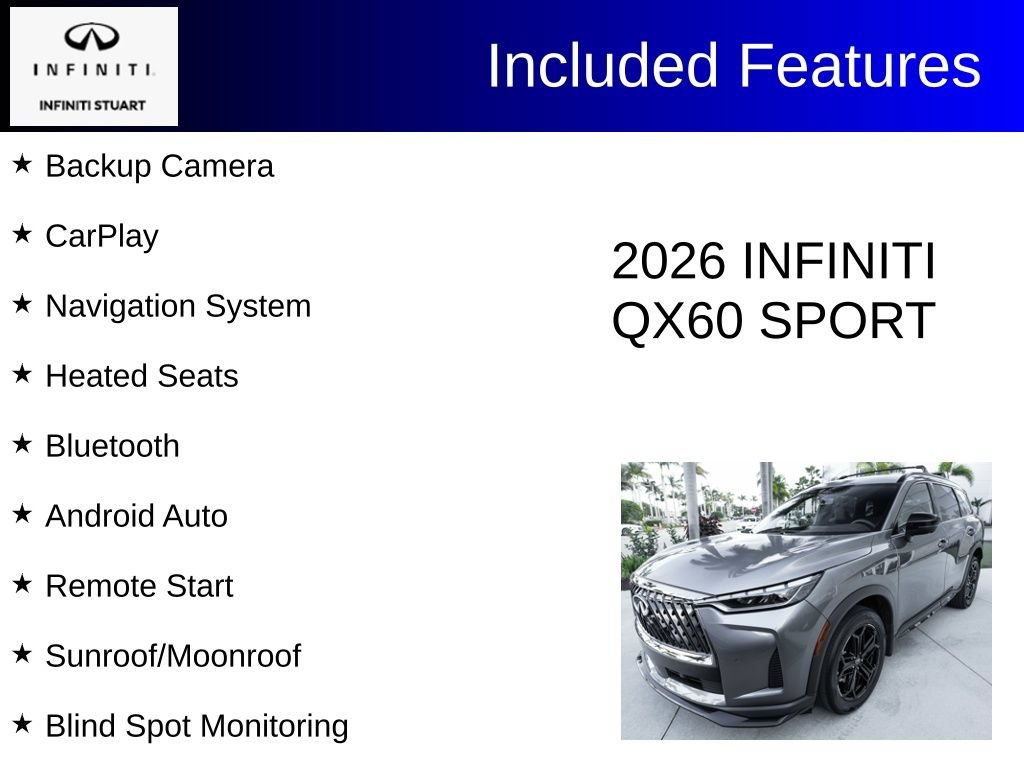Certified 2026 INFINITI QX60 Sport w/ Dark Cargo Package AWD/4WD image 3