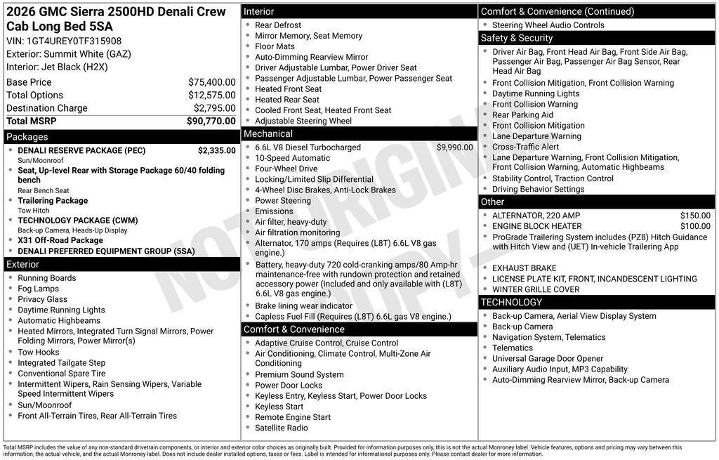 New 2026 GMC Sierra 2500 Denali w/ Denali Reserve Package AWD/4WD image 55
