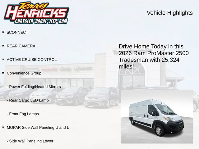 Used 2026 RAM ProMaster 2500 w/ Convenience Group FWD image 4