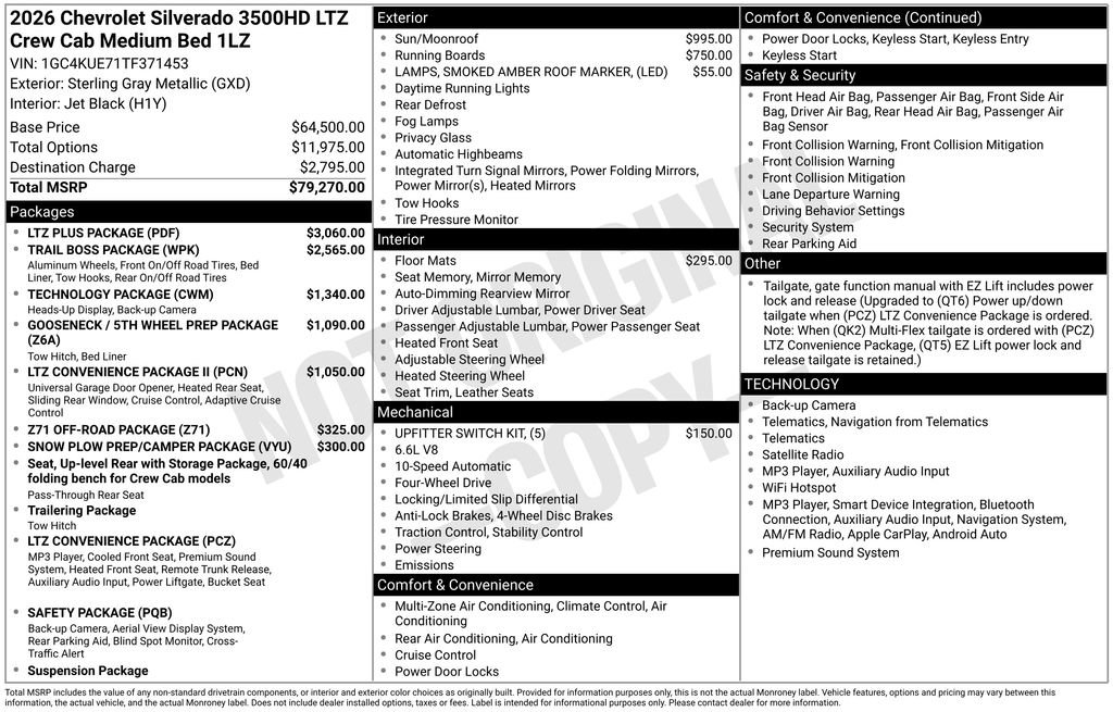New 2026 Chevrolet Silverado 3500 LTZ w/ LTZ Plus Package AWD/4WD image 3