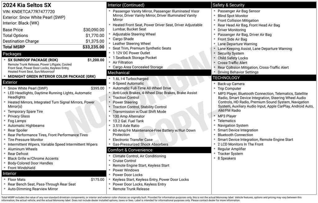 Certified 2024 Kia Seltos SX w/ SX Sunroof Package AWD/4WD image 10