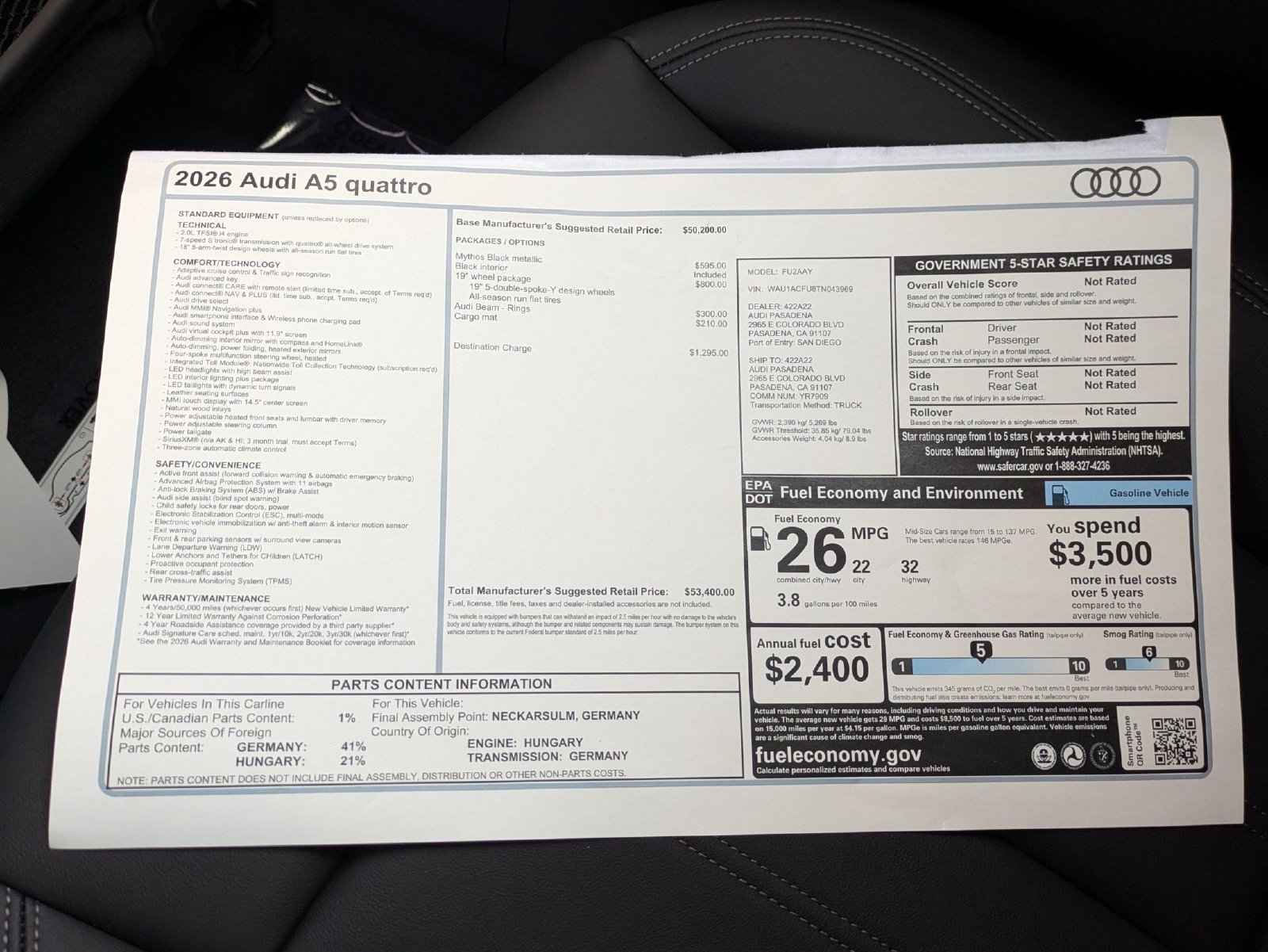 New 2026 Audi A5 Premium AWD/4WD image 18