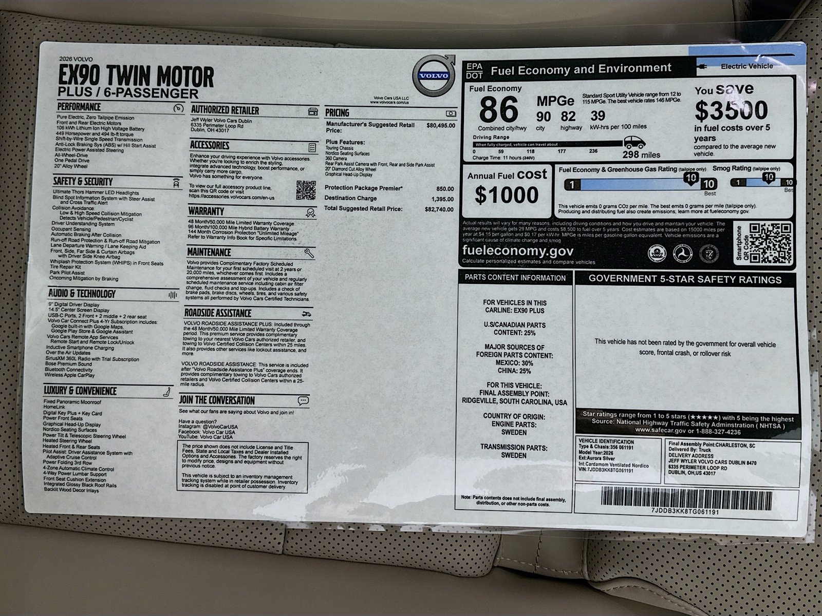 New 2026 Volvo EX90 Plus AWD/4WD image 47