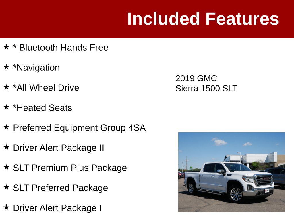 Used 2019 GMC Sierra 1500 SLT w/ SLT Premium Plus Package AWD/4WD image 3