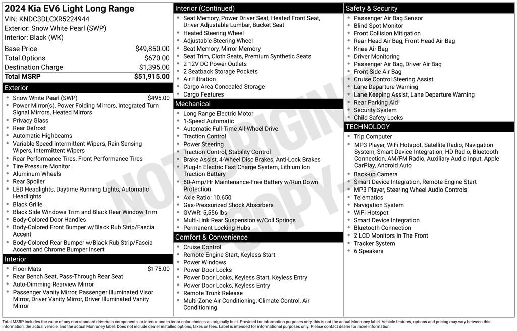 Certified 2024 Kia EV6 Light AWD/4WD image 10